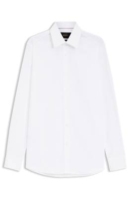 Boss Slim-fit shirt in Italian cotton poplin kostymskjortor herr – bild 4