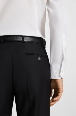 Slim-fit shirt in Italian cotton poplin, White