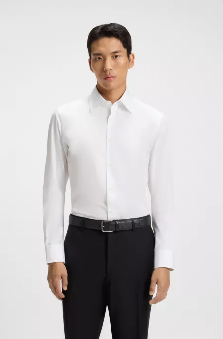 Chemise Slim en popeline de coton italien