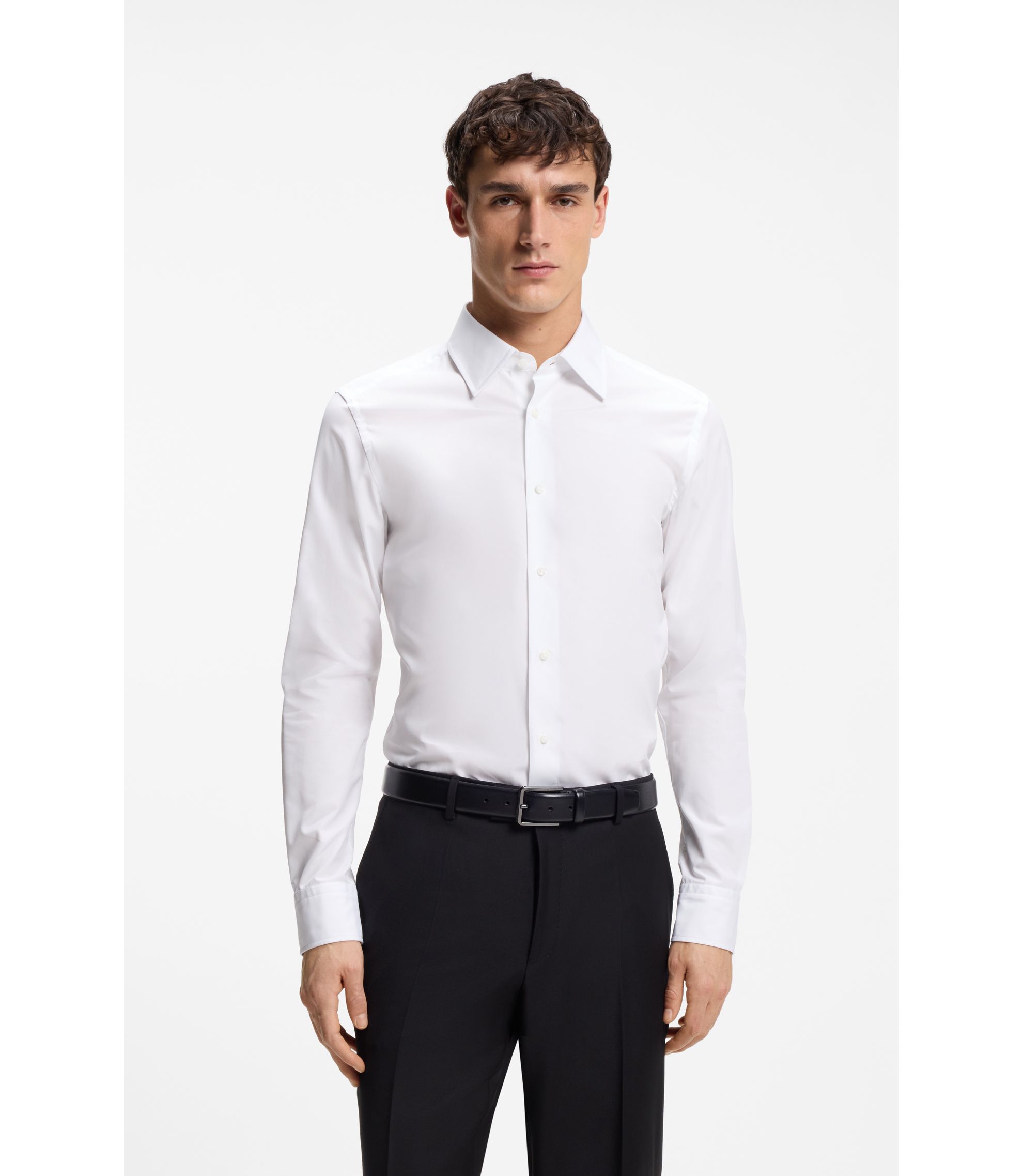 Slim-Fit Hemd aus italienischer Baumwoll-Popeline