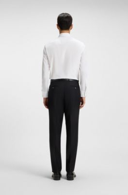 Slim-fit shirt in Italian cotton poplin, White