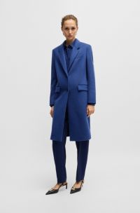 Slim-fit zakelijke mantel van scheerwol en kasjmier, Blauw