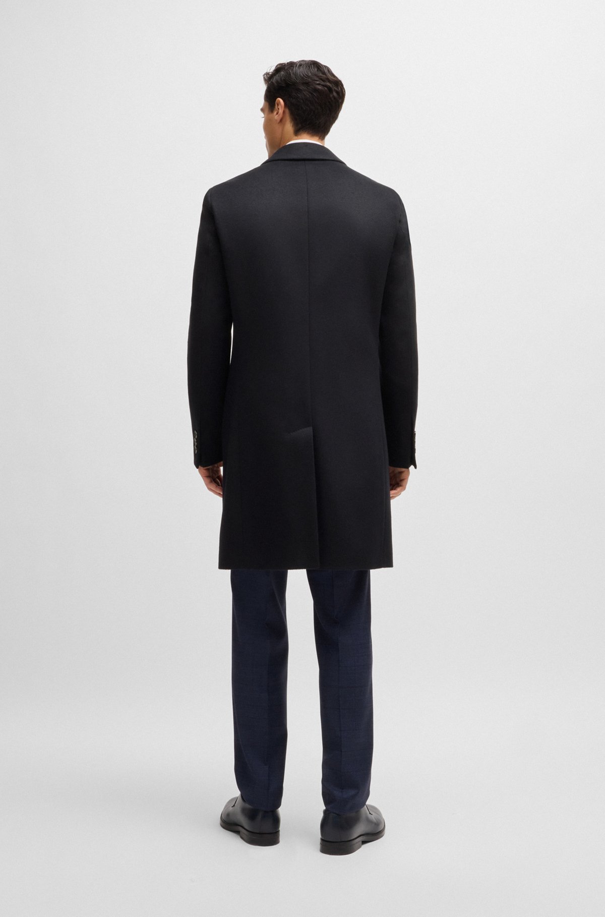 BOSS - スリムフィットコート バージンウール/カシミア - ダーク BOSS - スリムフィットコート バージンウール/カシミア - ダーク