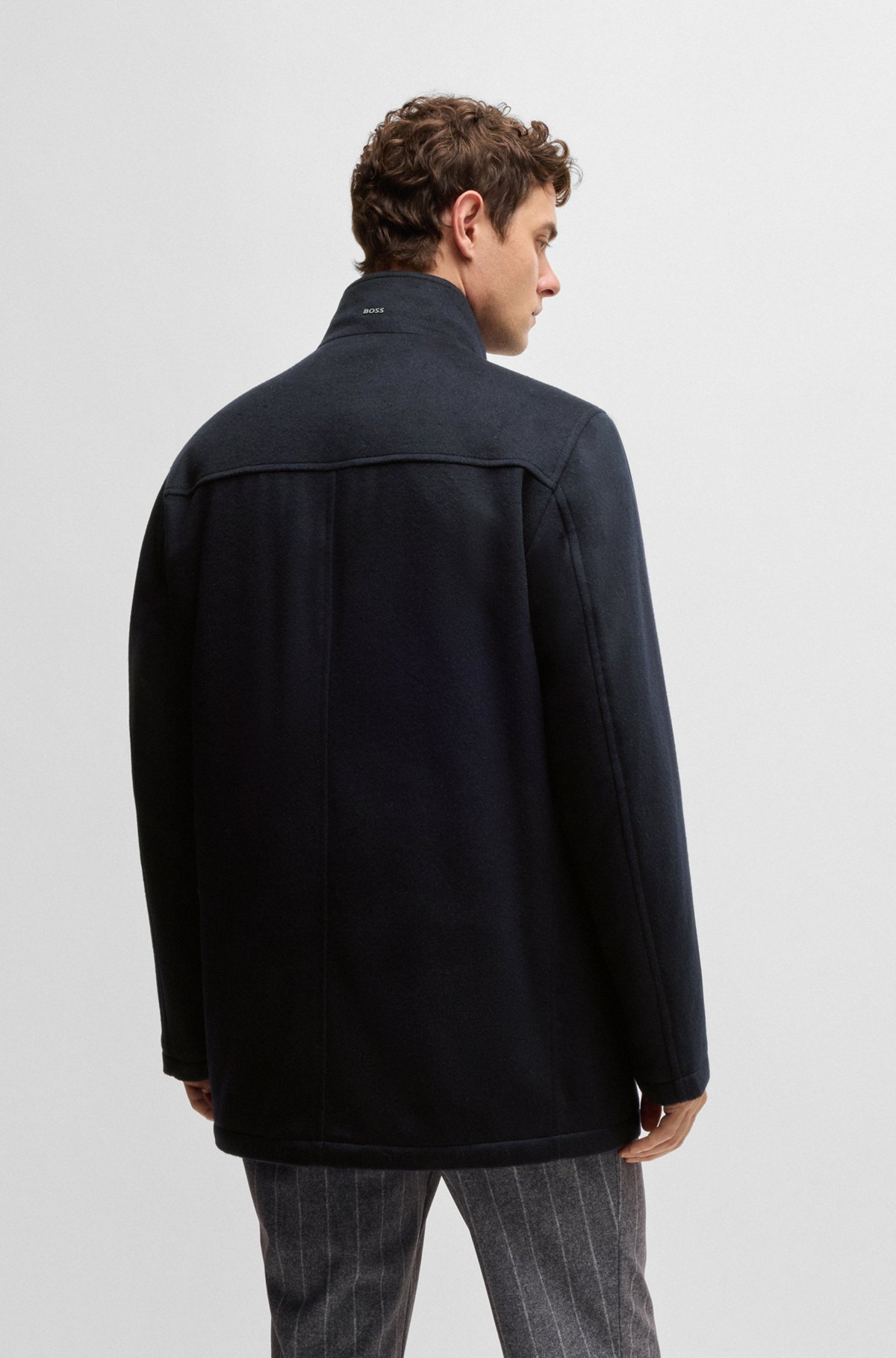 BOSS - リラックスフィット ショートコート バージンウール BOSS - リラックスフィット ショートコート バージンウール