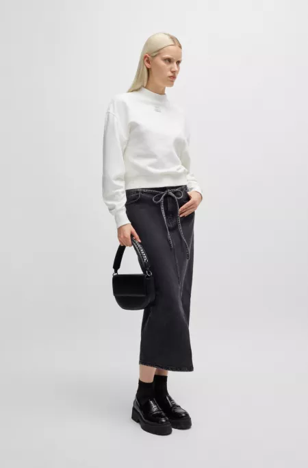 Relaxed-fit cotton sweatshirt with stacked logo