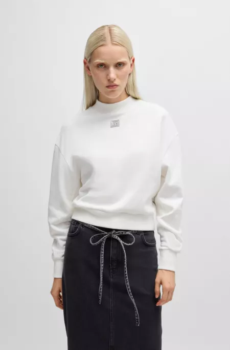 Relaxed-fit cotton sweatshirt with stacked logo