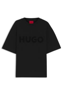 Hugo Oversized-fit cotton T-shirt with reflective logo herr – bild 4
