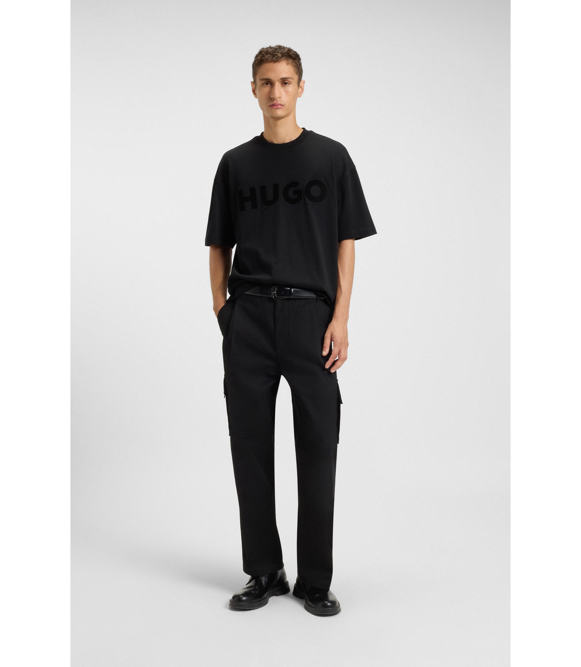 HUGO - オーバーサイズフィット Tシャツ コットン デコラティブ