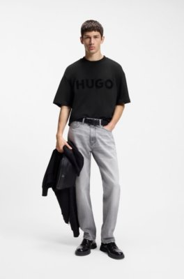 Hugo Oversized-fit cotton T-shirt with reflective logo herr – bild 2