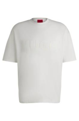 HUGO COTTON-JERSEY T-SHIRT WITH TONAL LOGO 