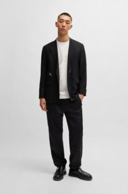 Oversized-fit T-shirt in cotton with reflective logo, White