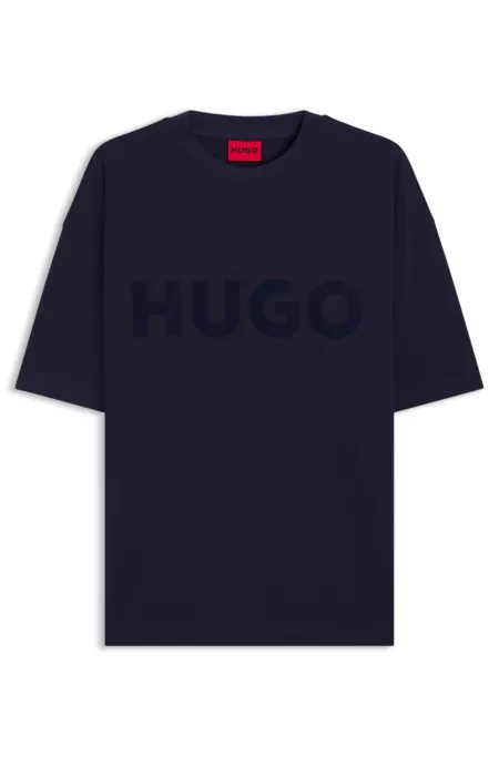 Cotton-jersey T-shirt with reflective logo