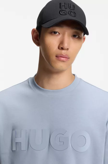Oversized-fit cotton T-shirt with reflective logo