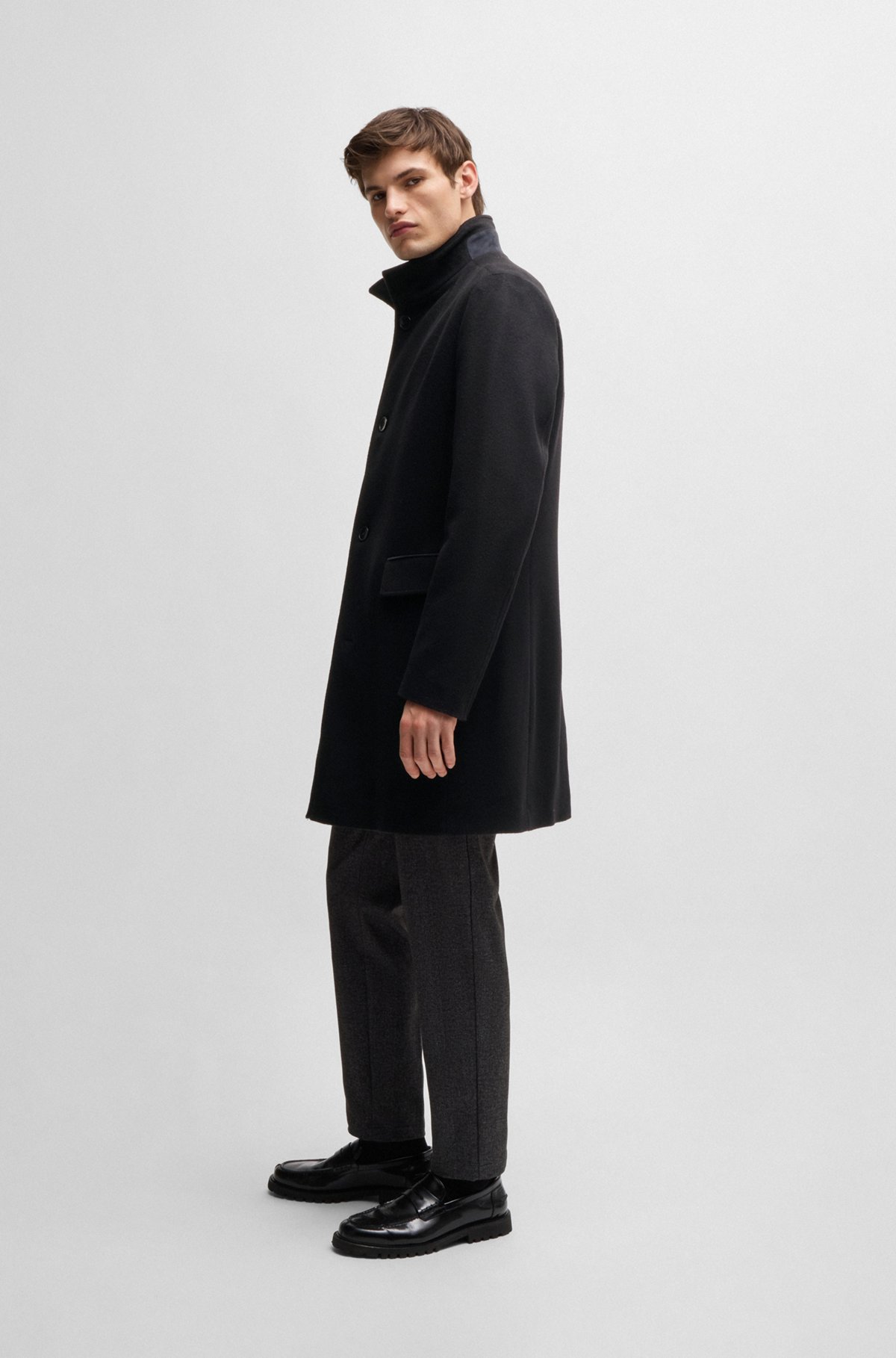 BOSS - レギュラーフィットコート バージンウール/カシミア BOSS - レギュラーフィットコート バージンウール/カシミア