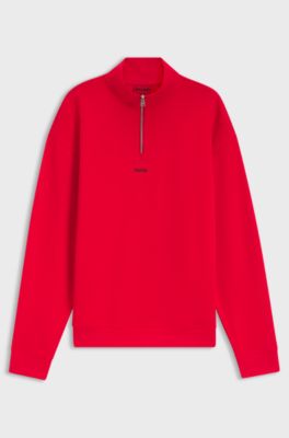 Relaxed-fit sweatshirt in French terry cotton, Red