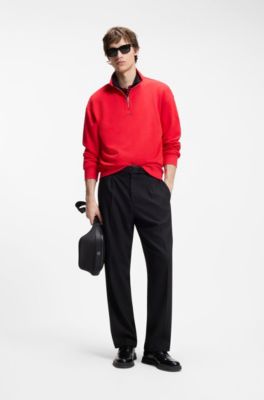 Relaxed-fit sweatshirt in French terry cotton, Red