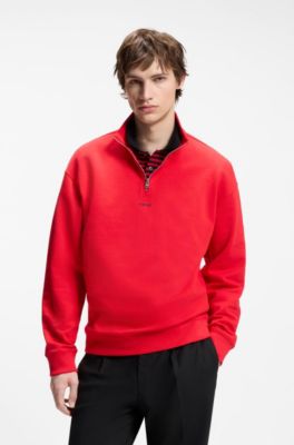 Relaxed-fit sweatshirt in French terry cotton, Red