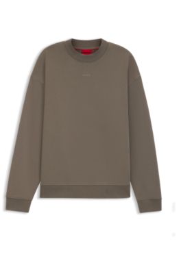 Sweatshirt aus Baumwoll-Terry mit Logo-Print, Braun