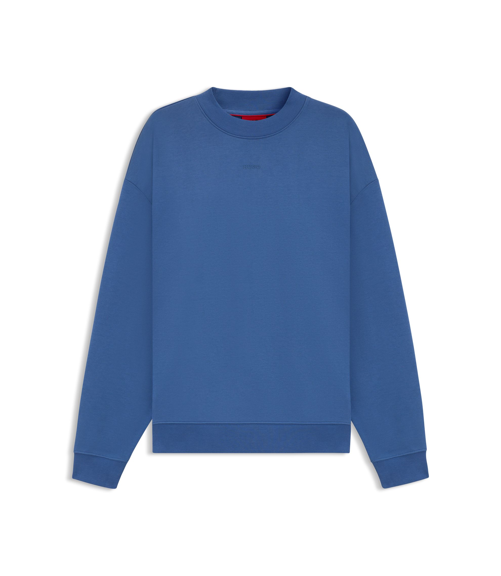 HUGO - Relaxed-fit sweatshirt in cotton terry with logo detail - Blue
