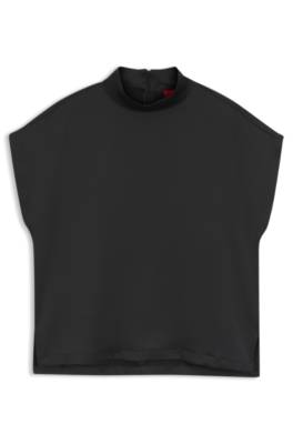 Hugo Mock-neck top in fluent satin toppar dam – bild 4