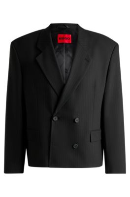 HUGO Allgender doublebreasted suit jacket with pinstripe