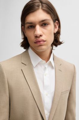 Extra-slim-fit suit in performance-stretch fabric, Light Beige