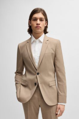 Extra-slim-fit suit in performance-stretch fabric, Light Beige