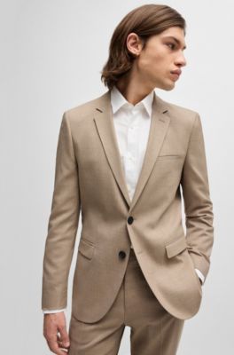 Extra-slim-fit suit in performance-stretch fabric, Light Beige