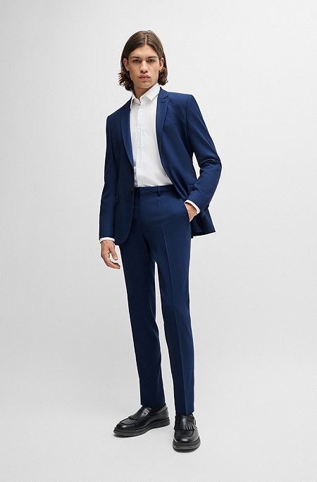 Extra-slim-fit suit in performance-stretch fabric, Blue