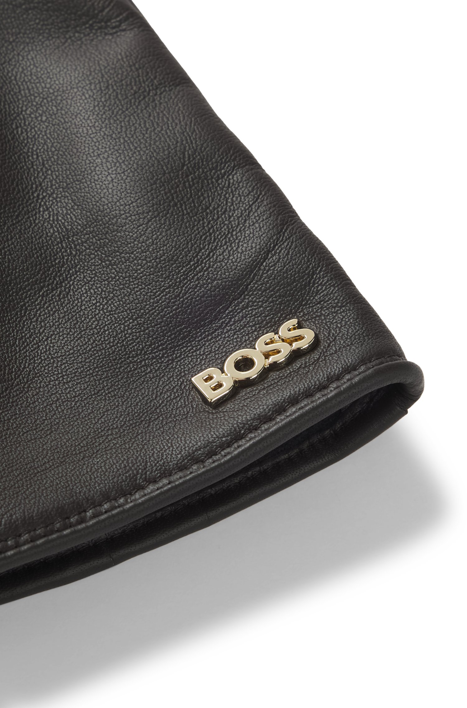 Boss Touchscreen-friendly gloves in leather with logo rivet handskar & vantar dam – bild 2