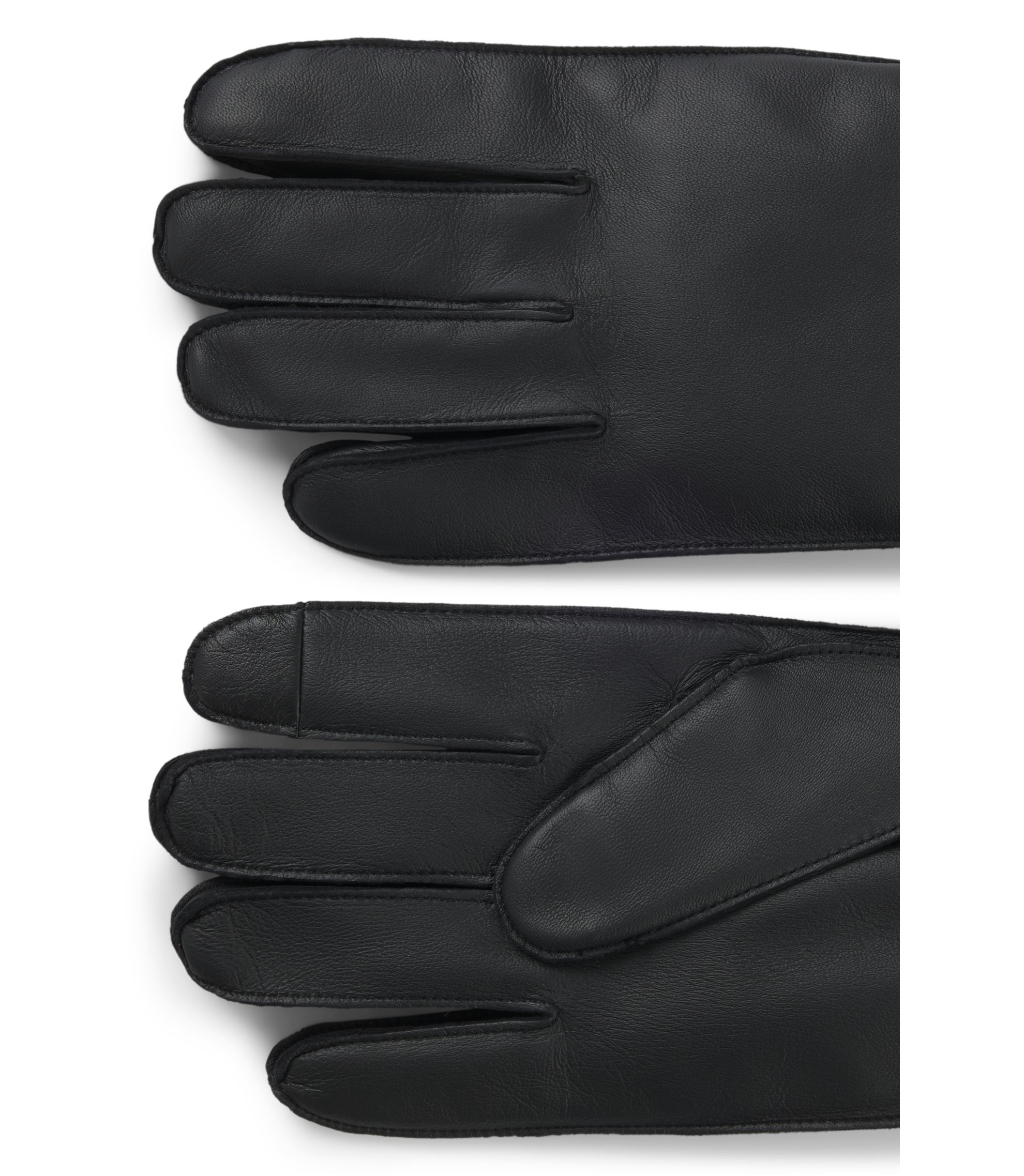 BOSS - レザー グローブ レタリングロゴ - ブラック