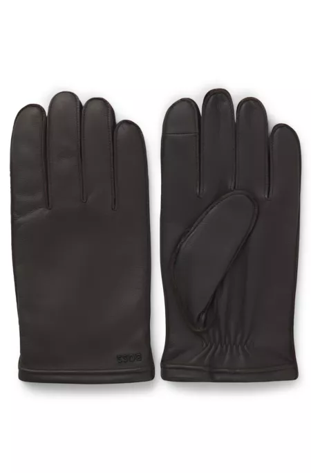 Gants en cuir avec logo