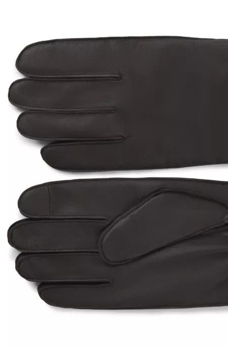 Gants en cuir avec logo