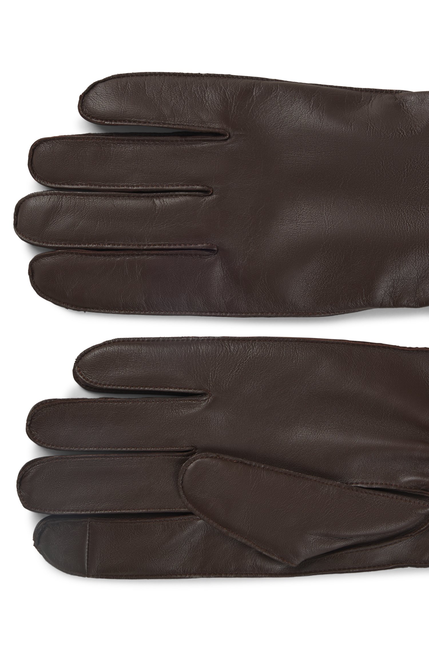 Boss Touch-tech leather gloves with metal logo detail handskar & vantar herr – bild 3