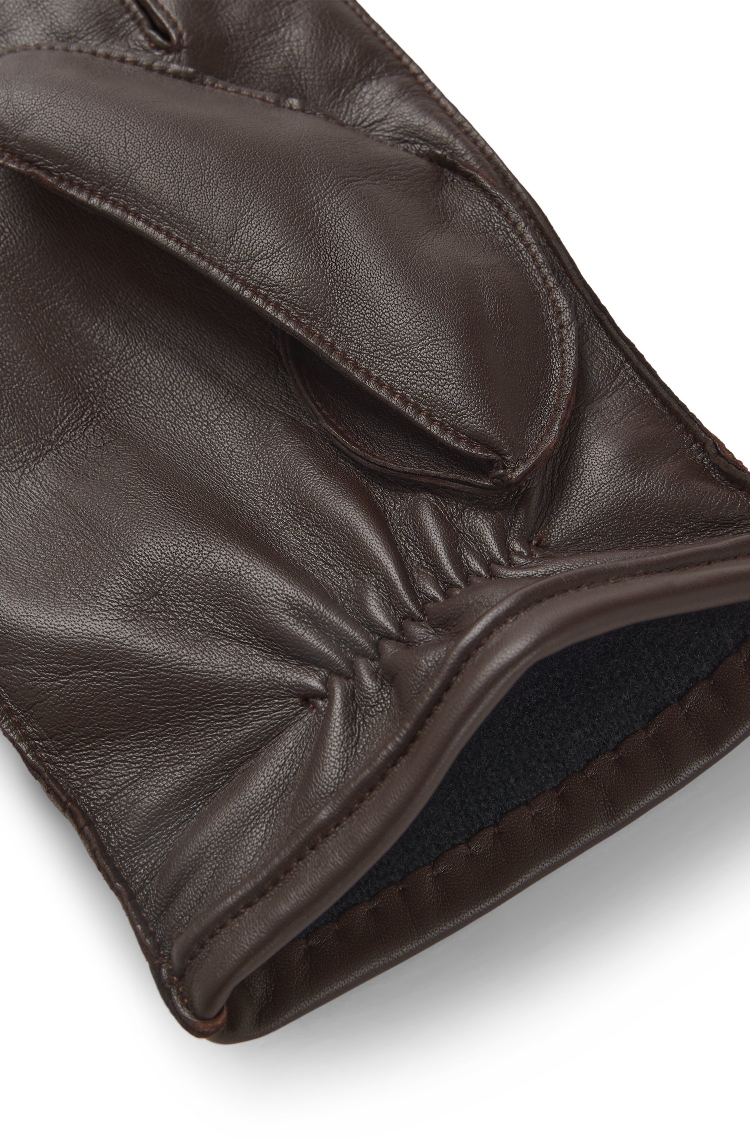 Boss Touch-tech leather gloves with metal logo detail handskar & vantar herr – bild 2
