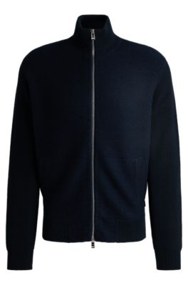 BOSS - ミックスストラクチャー カーディガン コットン/ウール  