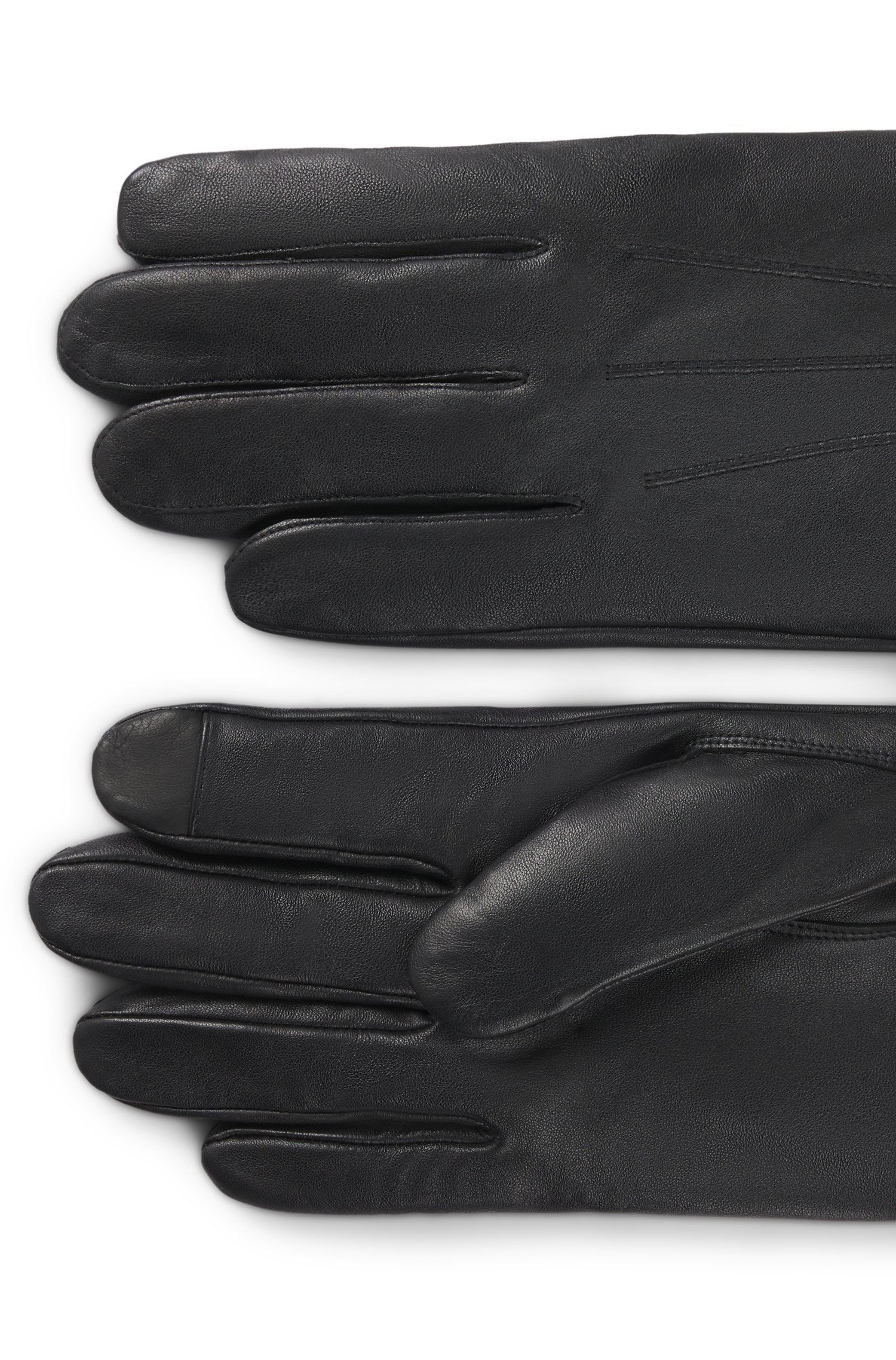 Hugo Leather gloves with touch-sensitive fingertips handskar & vantar herr – bild 3