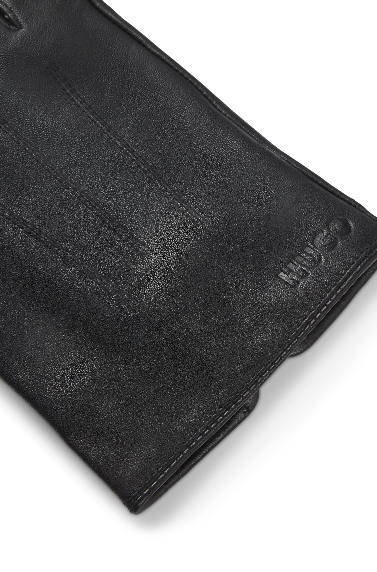 Hugo Leather gloves with touch-sensitive fingertips handskar & vantar herr – bild 2