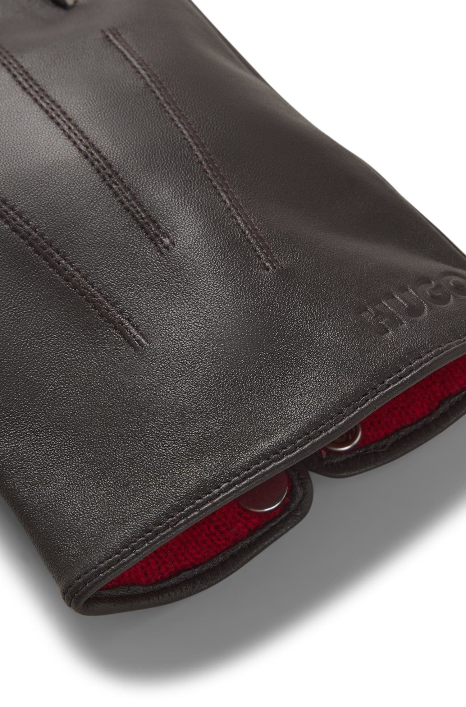 Hugo Leather gloves with touch-sensitive fingertips handskar & vantar herr – bild 2