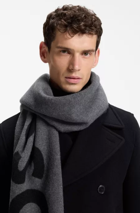 Écharpe en jacquard de laine mélangée fabriquée en Italie