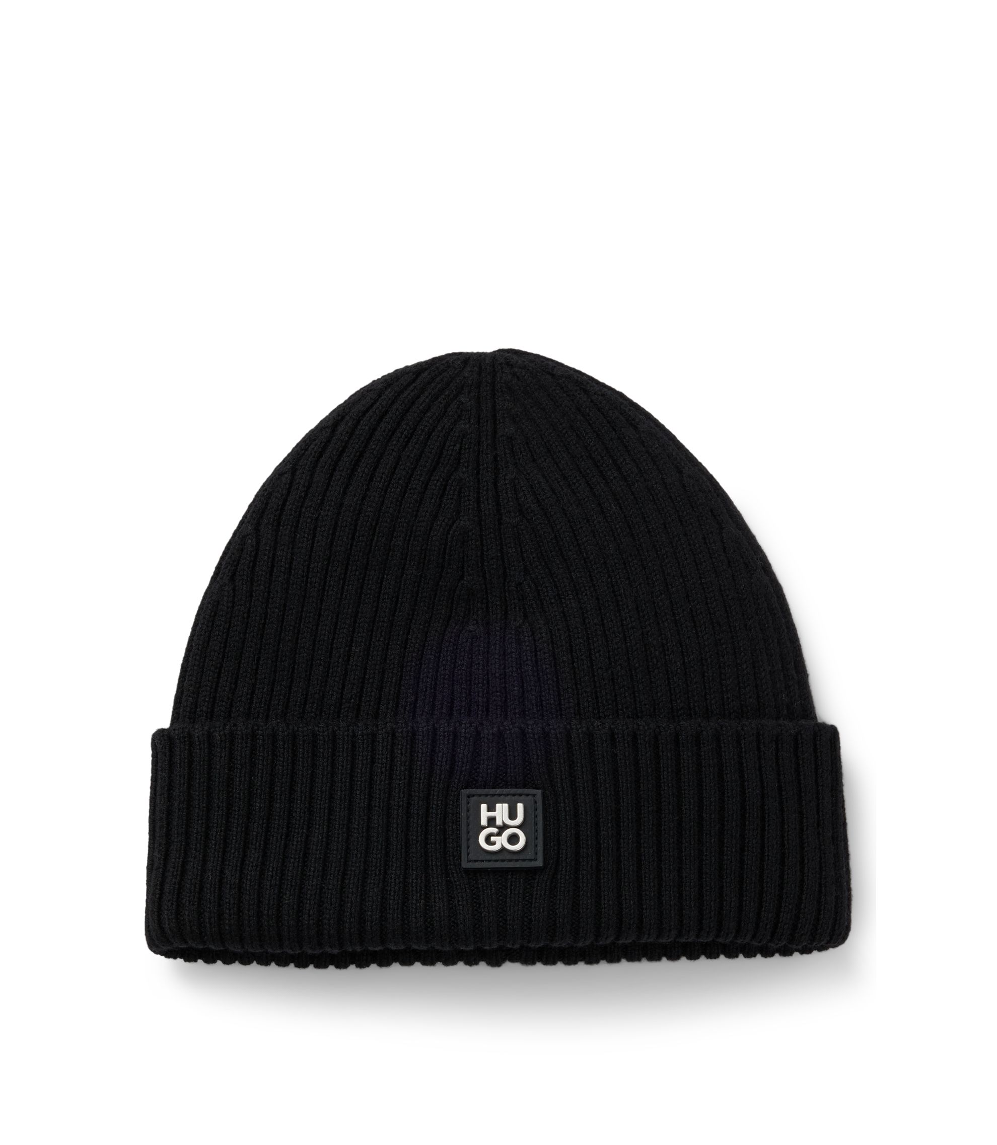 Mütze aus Schurwolle mit Stack-Logo-Aufnäher