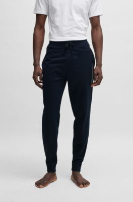 Hugo Boss Pantalones de chándal de felpa de algodón con logo