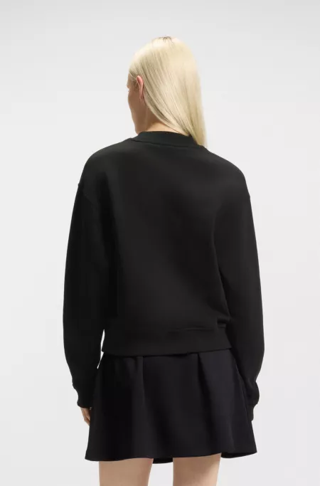 Relaxed-fit cotton-terry sweatshirt with stacked-logo embroidery