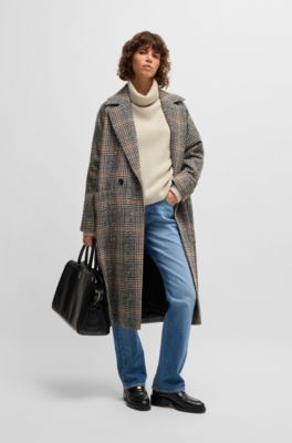 BOSS グレンチェック ダブルブレステッド コート