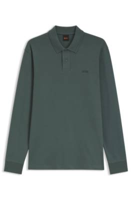 Boss Long-sleeved polo shirt in cotton with logo detail långärmade t-shirts herr – bild 4