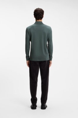 Boss Long-sleeved polo shirt in cotton with logo detail långärmade t-shirts herr – bild 3