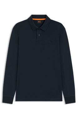 Polo a maniche lunghe in cotone con dettaglio logo