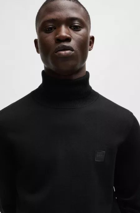 Rollneck sweater in cotton and cashmere