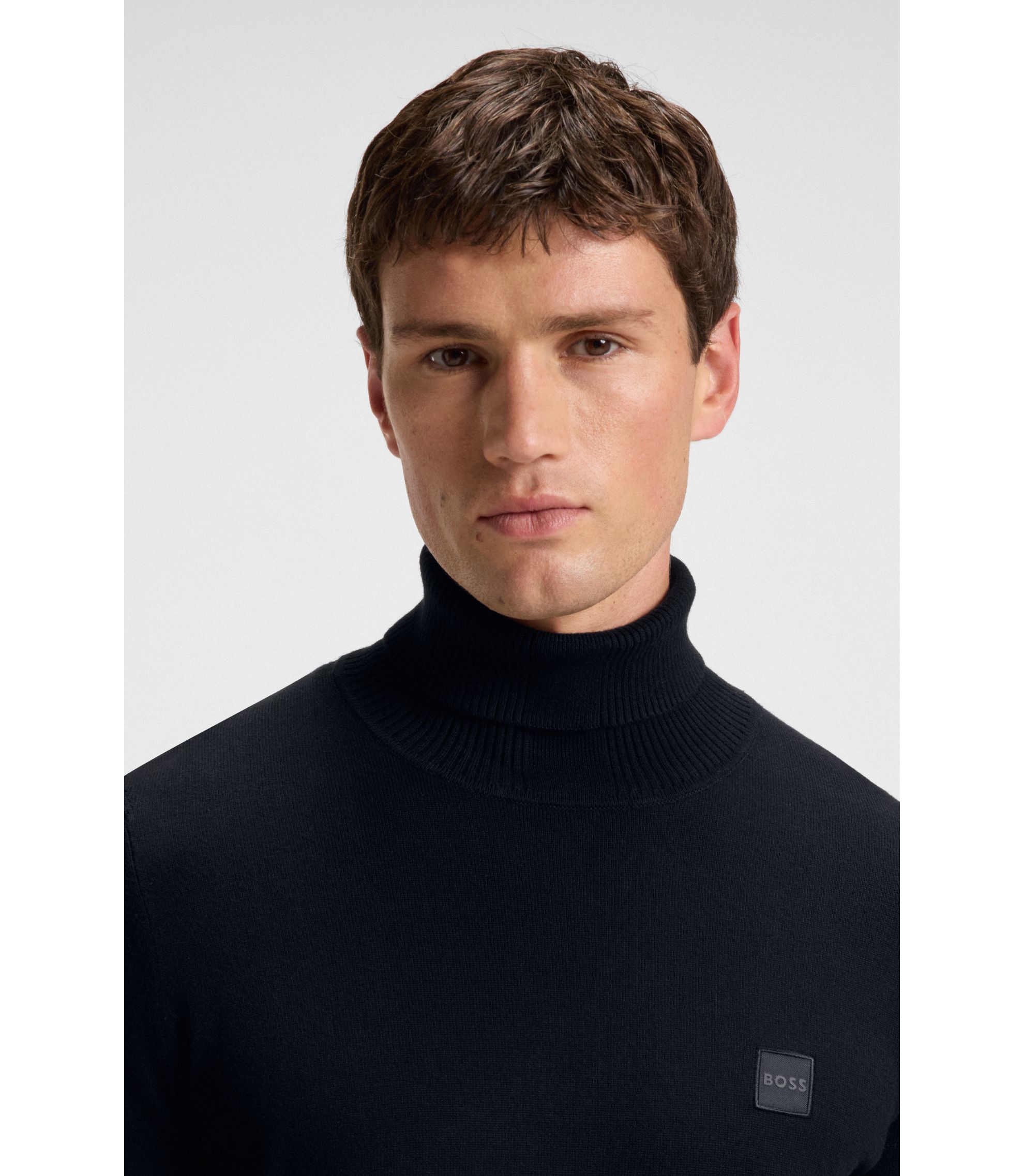 Polo Neck Boss Turtleneck BOSS Rollneck Sweater In Cotton And