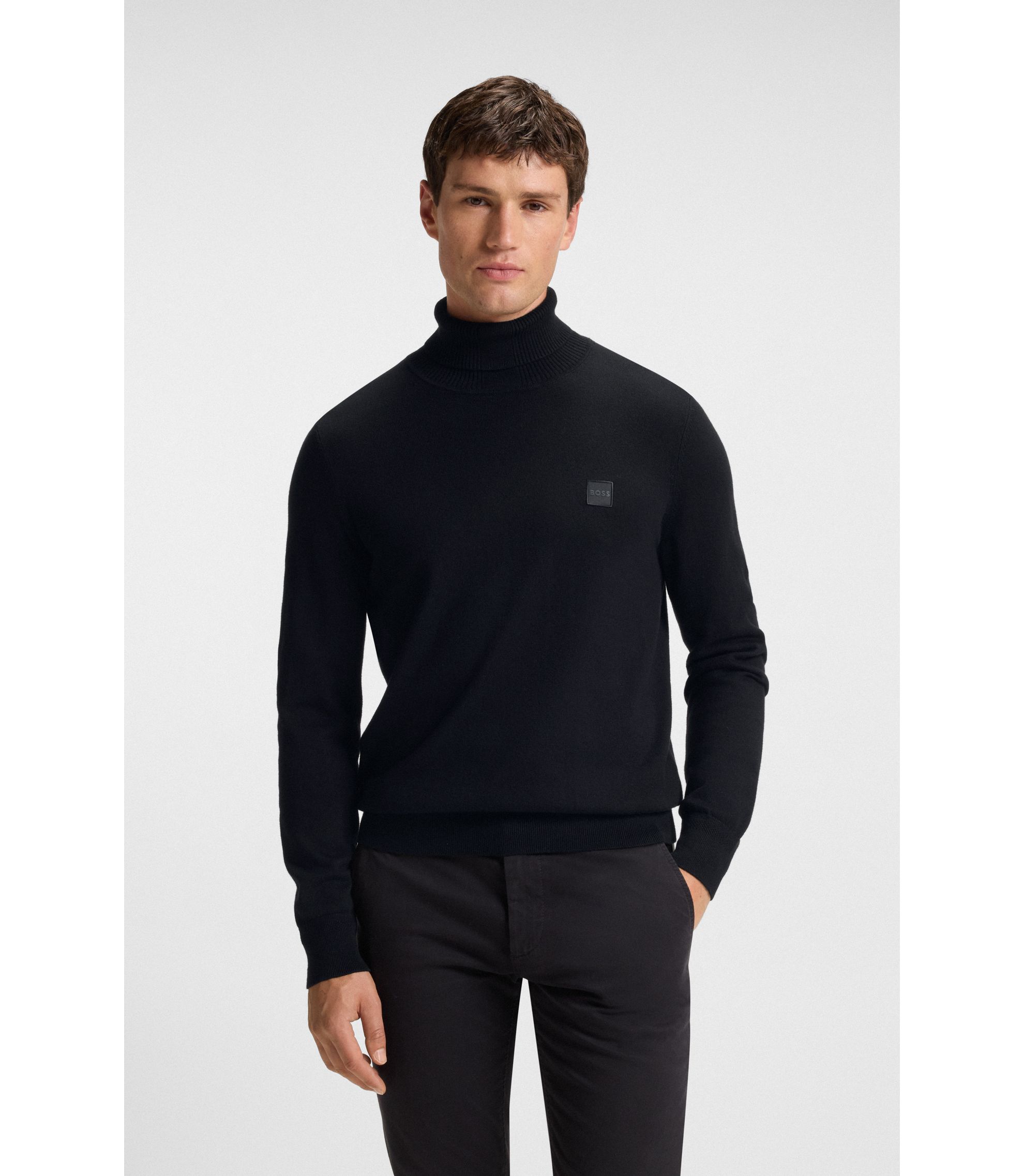 【超美品】【BOSS】ロールネックセーター コットン/カシミア hbeu50527573_001_350?wid=1980&